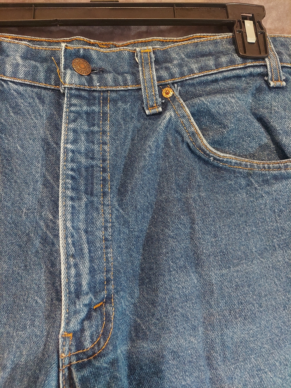 Levi’s 505 Regular Fit Men’s Jeans 36x32 Straight Leg Medium Wash Denim GUC - Picture 5 of 12